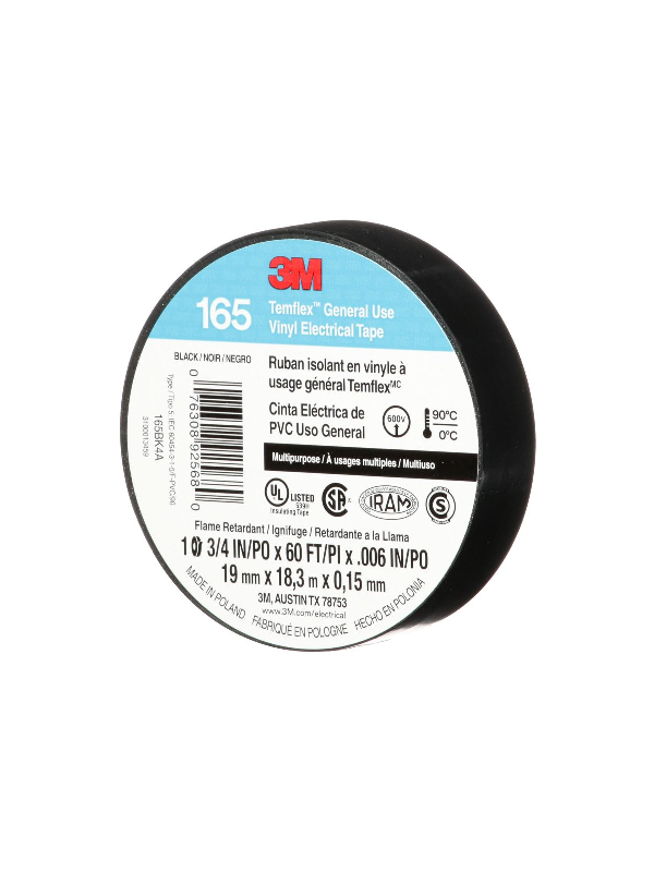 CINTA AISL. TEMFLEX 165 VINILO 3/4"X 18MTS 3M