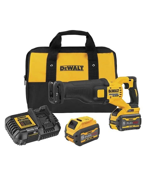 Sierra Recíproca Inalámbrica 60V MAX FLEXVOLT Dewalt DCS389T2-B2 (con 2 baterías de 6.0 Ah y cargador)