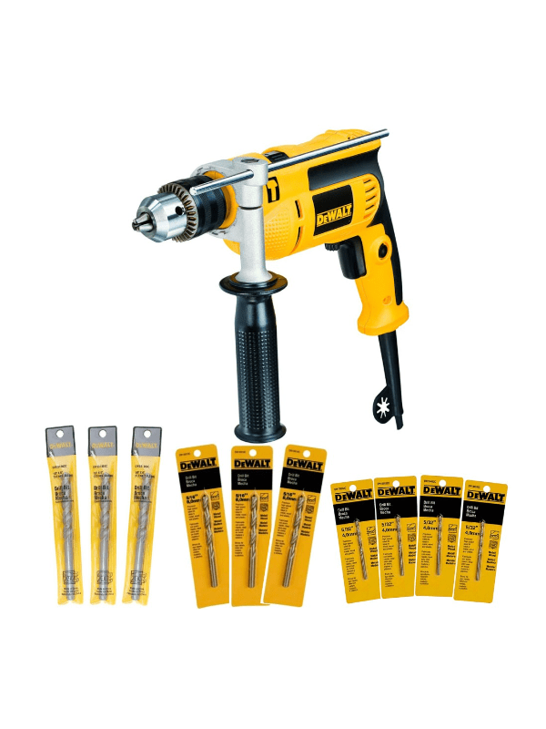 Taladro Percutor DeWalt DWD024-K19 1/2" VVR 650W + 10 Brocas HSS