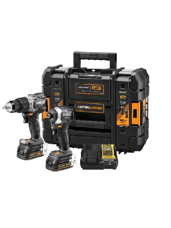 Kit-Taladro-Percutor+Atornillador Impacto-DeWalt-20V-Brushless-McLaren+Baterías-y-Cargador-DCK200M2GT Kit Taladro Percutor 1/2" + Atornillador Impacto 1/4" DeWalt 20V Brushless McLaren + Baterías y Cargador DCK200M2GT