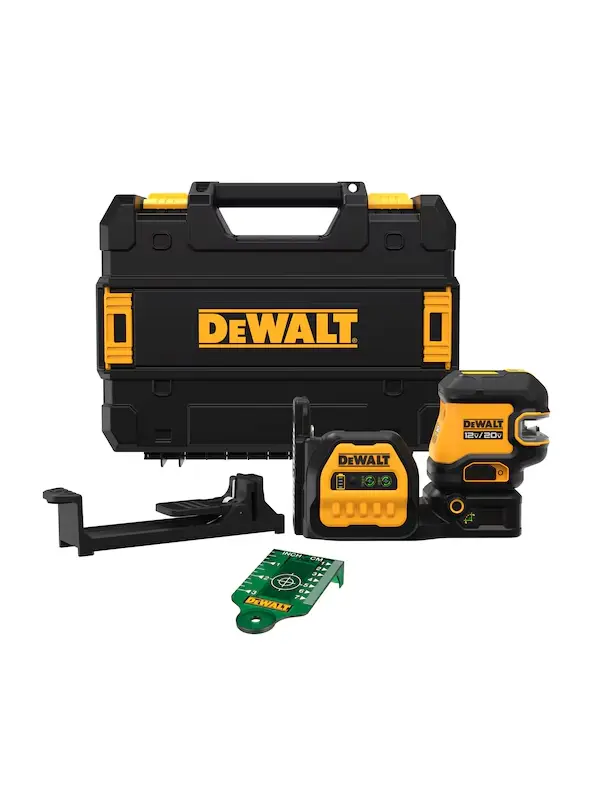 Nivel Láser Combinado DeWalt 360° + 5 Puntos Luz Verde 30m 12V / 20V MAX Baretool DCLE34520GB