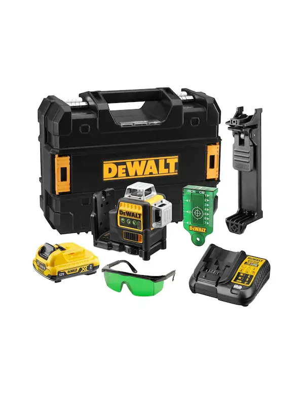 Nivel Láser DeWalt 3 Líneas 360° Luz Verde 30m 12V XR Kit DCE089D1G-QW