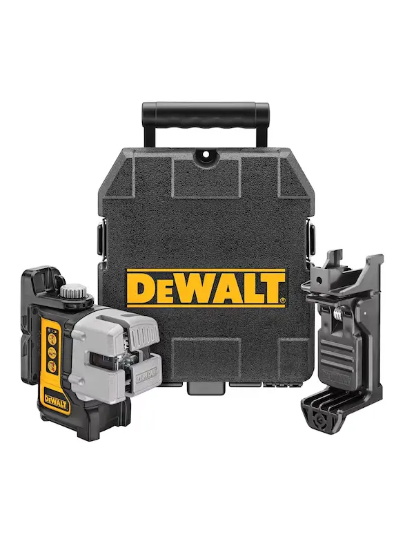 Kit de Nivel Láser DeWalt 3 Líneas Luz Roja 30m Autonivelante DW089K