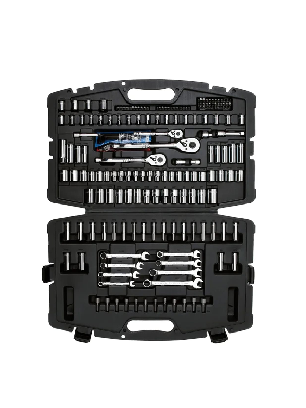 Juego de Herramientas Mecánicas Stanley 201 Piezas Dados Ratchets Llaves Puntas Acero Cr-V 91-988
