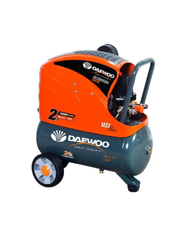 Compresora de Aire Daewoo 24L 2HP 115 PSI Tanque Portátil Uso General DAAC24D