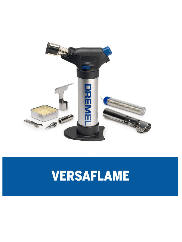 Soplete Dremel VersaFlame a Gas Butano Soldador Portátil con 4 Accesorios Multifunción F013.220.0AA