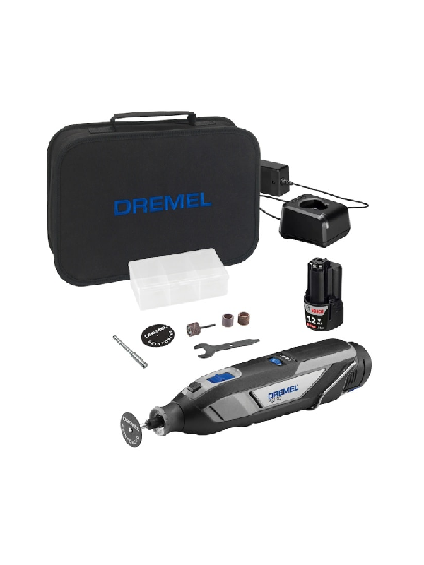 Mini Torno Inalámbrico Dremel 8240 12V 35000RPM Multiherramienta con Batería + Cargador + 5 Accesorios F013.824.0LD