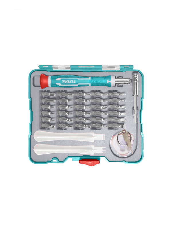 Set Destornilladores de Precisión Total 37 Piezas Puntas Intercambiables Imantadas Kit Completo TACSD30376