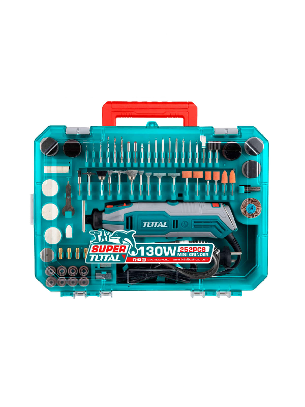Mini Esmeril Rectificador Total 130W 35000RPM 3.2mm Multiherramienta Kit Accesorios TG513326