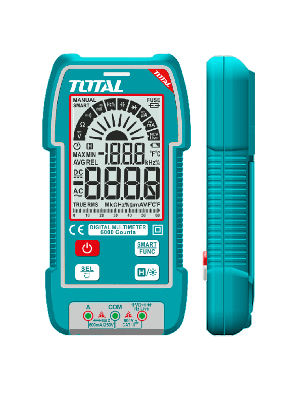Multímetro Digital Total 600V 6000 Conteos Smart Tester Profesional Industrial TMT516004