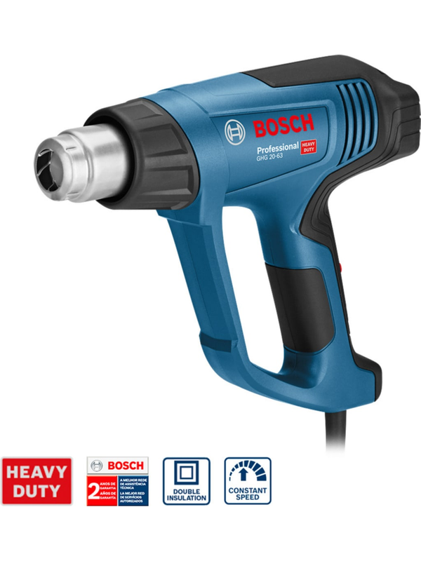 Pistola de Calor Bosch 2000W 630°C Digital GHG 20-63 Profesional 0601.2A6.2E0