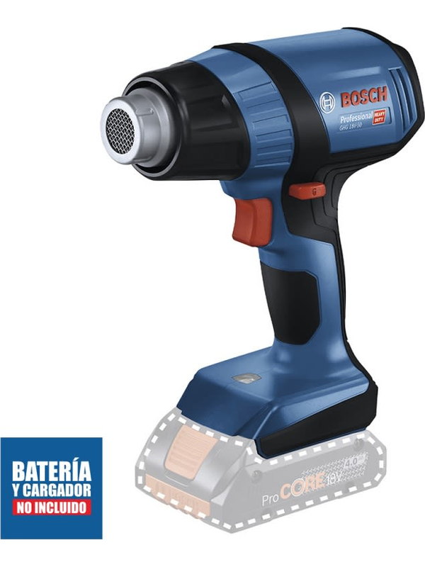Pistola de Calor Bosch 18V 500°C GHG 18V-50 Baretool 2 Boquillas Profesional 0601.2A6.580