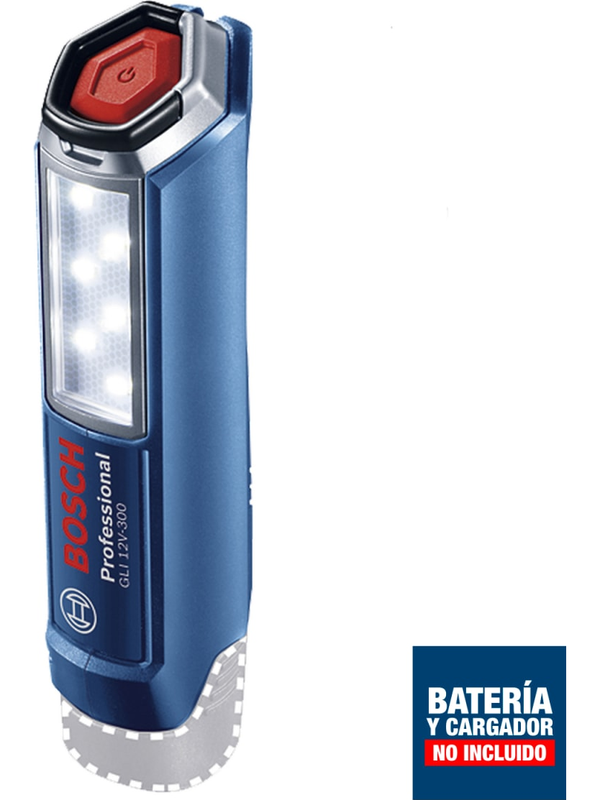 Linterna LED Bosch 12V 300Lm 6 LEDs GLI 12V-300 Compacta Gancho Baretool 0601.4A1.000