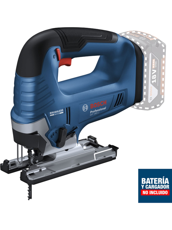 Sierra Caladora Bosch 18V Brushless 125mm GST 185-LI Profesional Inalámbrica 0601.5B3.0E1