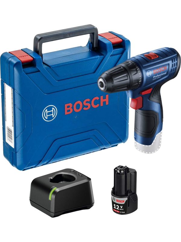 Taladro Atornillador Bosch 3/8" 12V 30Nm 2 Vel 2.0Ah + Cargador GSR 120-LI 0601.9G8.0E1