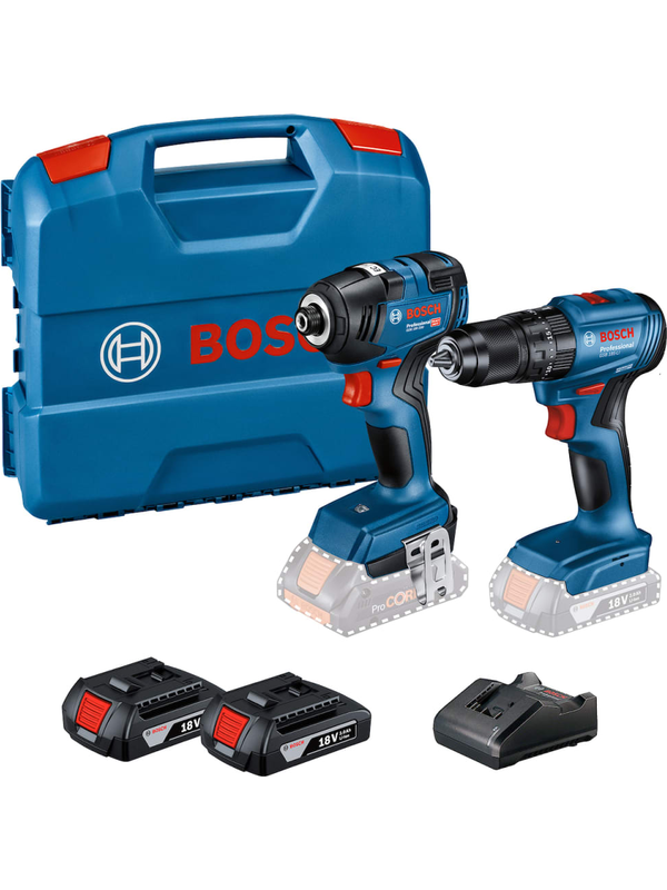 Combo Bosch 18V Brushless Taladro Percutor GSB 185-LI + Impacto GDR 18V-200 2 Bat 2.0Ah 0619J21E0