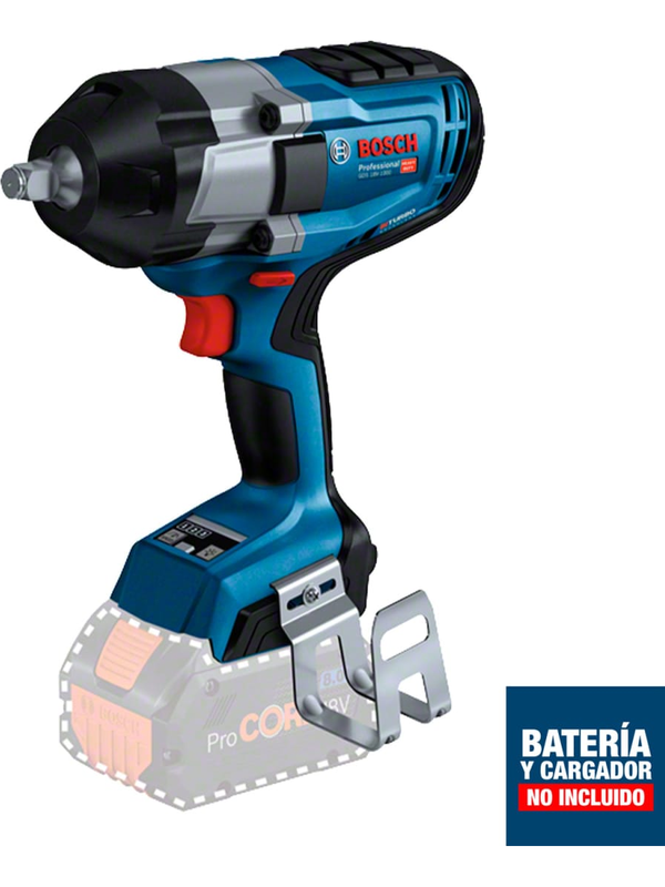 Llave de Impacto Bosch 1/2" 18V 1000Nm BITURBO Brushless GDS 18V-1000 Baretool 0601.9J8.3E1