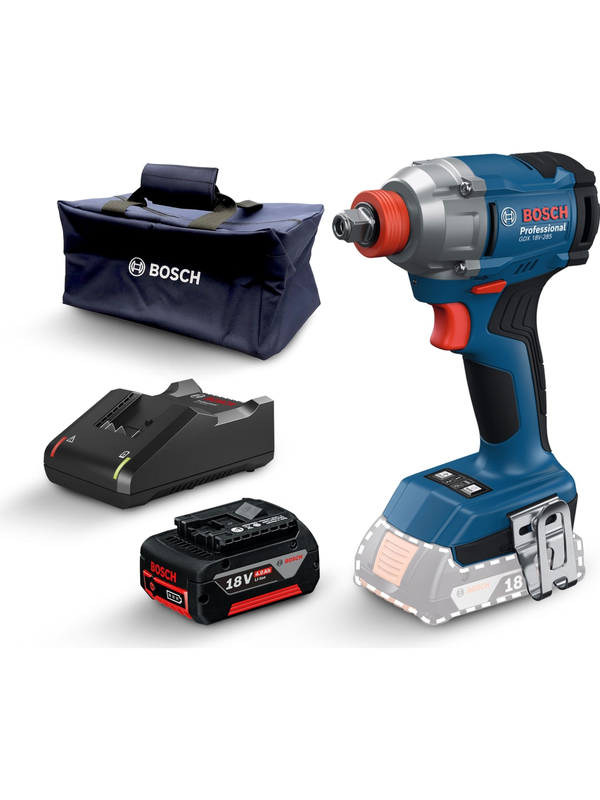 Atornillador Impacto Bosch 18V Brushless 1/4" 1/2" GDX 18V-285 Kit Batería Cargador Bolso 0615.A50.0CL