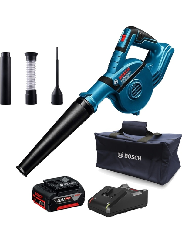 Sopladora Bosch 18V GBL 18V-120 Kit Batería 4.0Ah Cargador Bolso 4 Accesorios 0615.A50.0CS