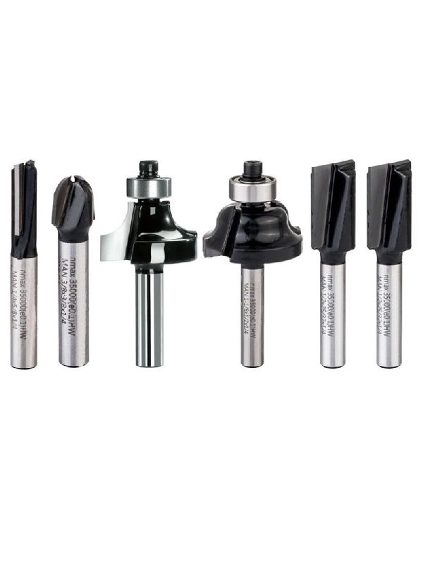 Set Fresas Bosch 1/4" HM 6 Piezas Profesional Alta Precisión para Router 2607.019.462