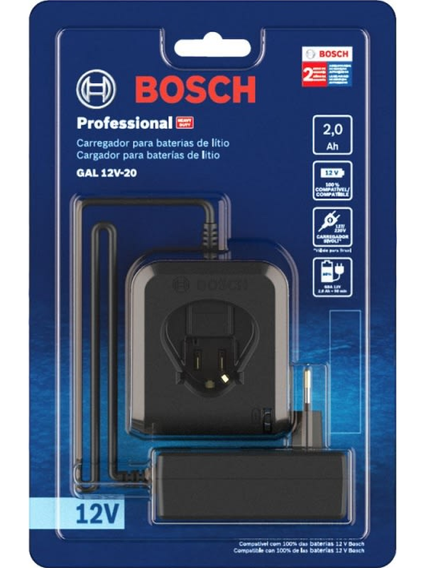 Cargador Bosch 12V Max Ion Litio GAL 12V-20 Professional 2608.000.728