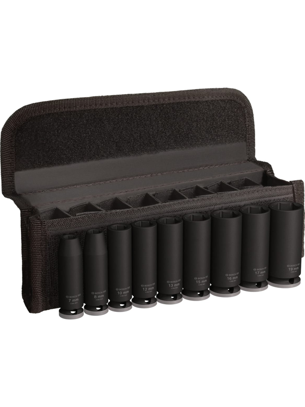 Juego Dados Impacto Bosch 3/8" Largo 9 Piezas Profesional Alta Resistencia 2608.003.037