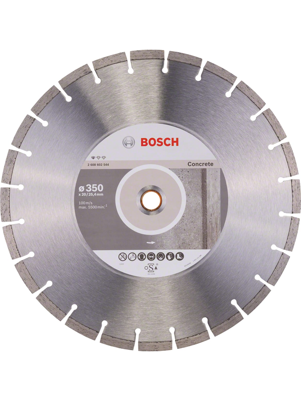 Disco Diamantado Bosch Segmentado Concreto 14" 355mm 25.4mm Corte Profesional Alta Durabilidad 2608.602.544