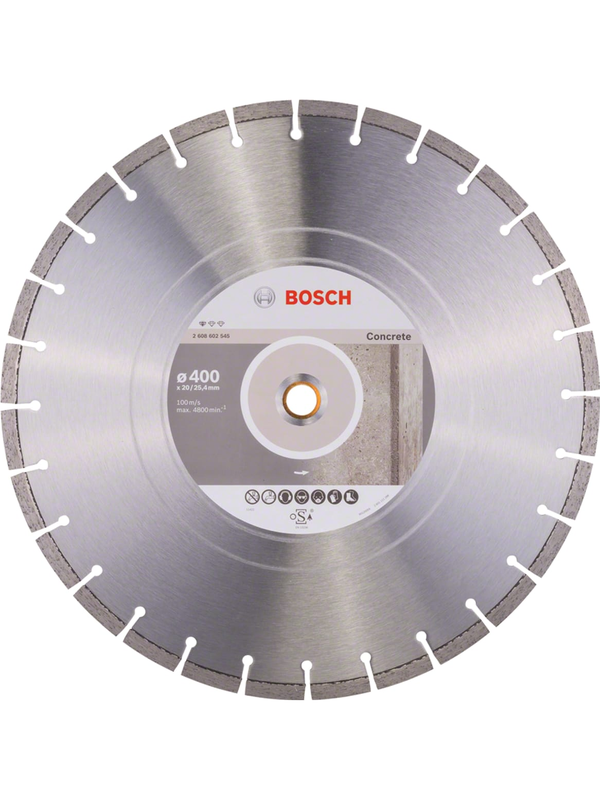 Disco Diamantado Bosch Concreto 16" 400mm 25.4mm Corte Hormigón Alta Durabilidad Profesional 2608.602.545