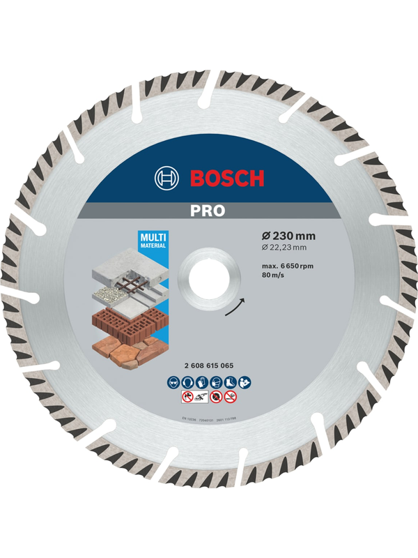 Disco Diamantado Bosch Universal Segmentado 9" 230mm 22.23mm Construcción y Metal 2608.615.065
