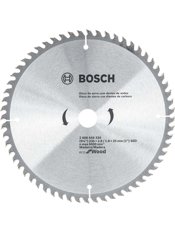 Disco de Sierra Bosch 9 1/4 60D Corte Preciso Alta Durabilidad Modelo 2608.644.334 SKU 2608.644.334