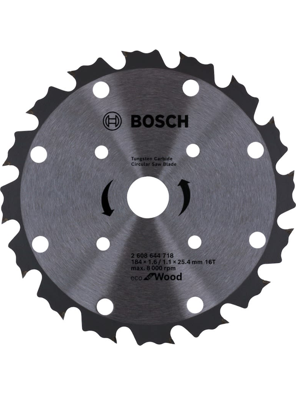 Disco Sierra Circular Bosch Madera 7-1/4" 184mm 16 Dientes Corte Rápido Profesional 2608.644.718
