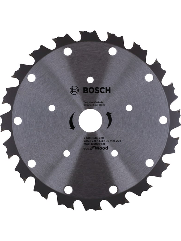 Disco Sierra Circular Bosch Madera 9-1/4" 235mm 20 Dientes Corte Rápido Profesional 2608.644.720
