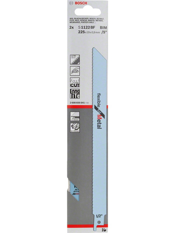 Hoja Sierra Sable Bosch S 1122 BF Bi-Metal 9" Corte Metal Pack 2 Unidades 2608.656.041
