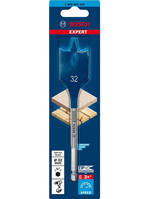Broca Paleta HEX Bosch 1/4 32x152 mm Madera EXPERT Alta Precisión Modelo 2608.900.326 SKU 2608.900.326