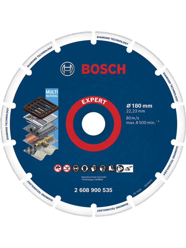 Disco Diamantado Bosch Expert Metal 7" 180mm 22.23mm Alta Durabilidad Corte Profesional 2608.900.535