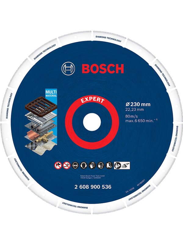 Disco Diamantado Bosch Metal 9" 230mm 22.23mm Corte en Seco Alta Durabilidad Profesional 2608.900.536