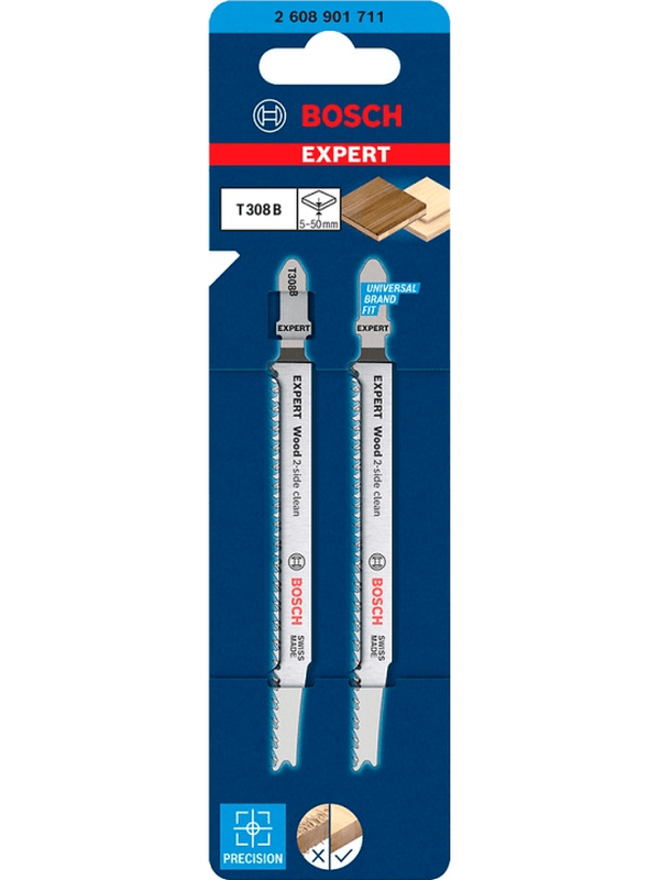 Hoja Caladora Bosch Expert T308B Madera Corte Recto Limpio Pack 2 Unidades 2608.901.711